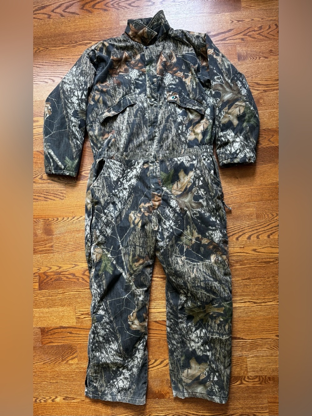 Mossy Oak Men’s 2XL Insulated Camo Hunting Coveralls Full Zip